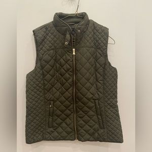 Green quilted vest